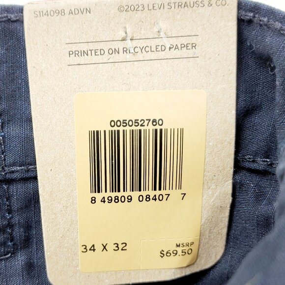 Levis 505 Regular Fit Mens Jeans W34 L32  Straight Leg Dark Black Denim - Picture 4 of 10